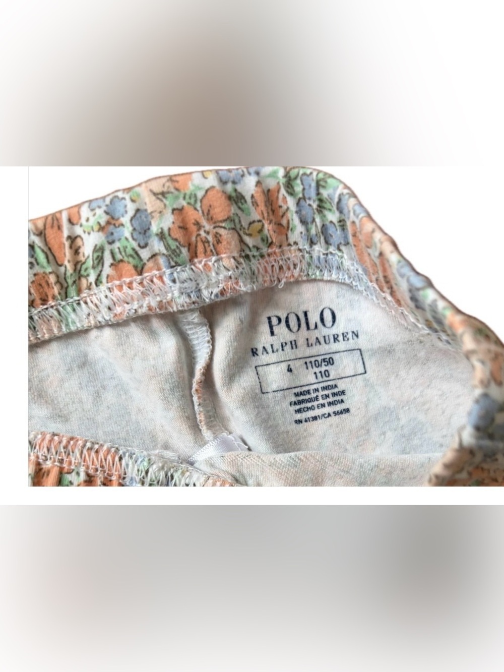 Polo Ralph Lauren  toddler Floral Cotton pants- Peach & Blue